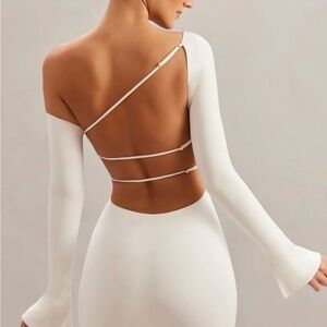 Oh Polly Lilardia off the shoulder mini dress in ivory